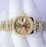 Copy Rolex Datejust  All Gold Ladies Diamond Watch Jubilee Band 